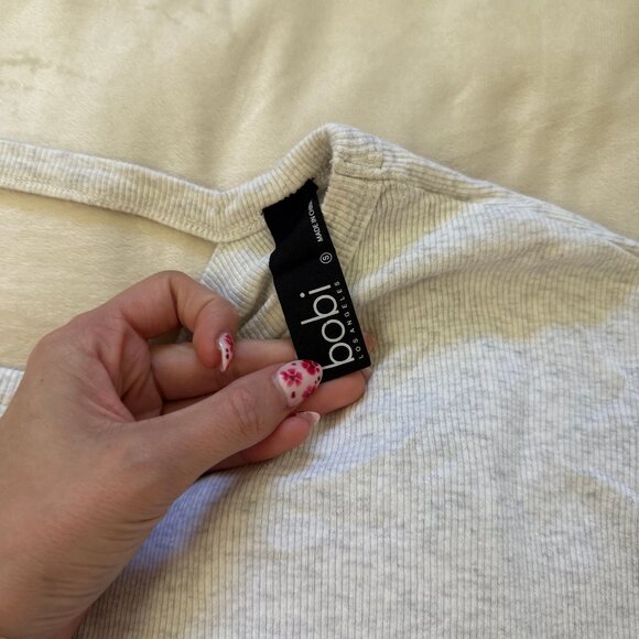 BOBI LOS ANGELES Open Back Ribbed Long Sleeve Top Off White Women’s Small - Picture 4 of 9